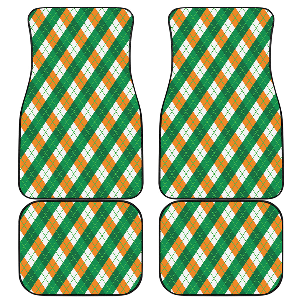 Irish Argyle Pattern Print Front and Back Car Floor Mats