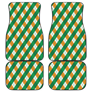 Irish Argyle Pattern Print Front and Back Car Floor Mats