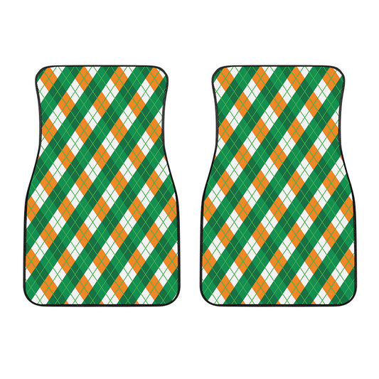 Irish Argyle Pattern Print Front Car Floor Mats