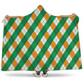 Irish Argyle Pattern Print Hooded Blanket