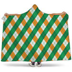 Irish Argyle Pattern Print Hooded Blanket