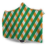 Irish Argyle Pattern Print Hooded Blanket