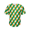 Irish Argyle Pattern Print Men's Baseball Jersey