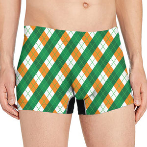 Irish Argyle Pattern Print Men's Boxer Briefs