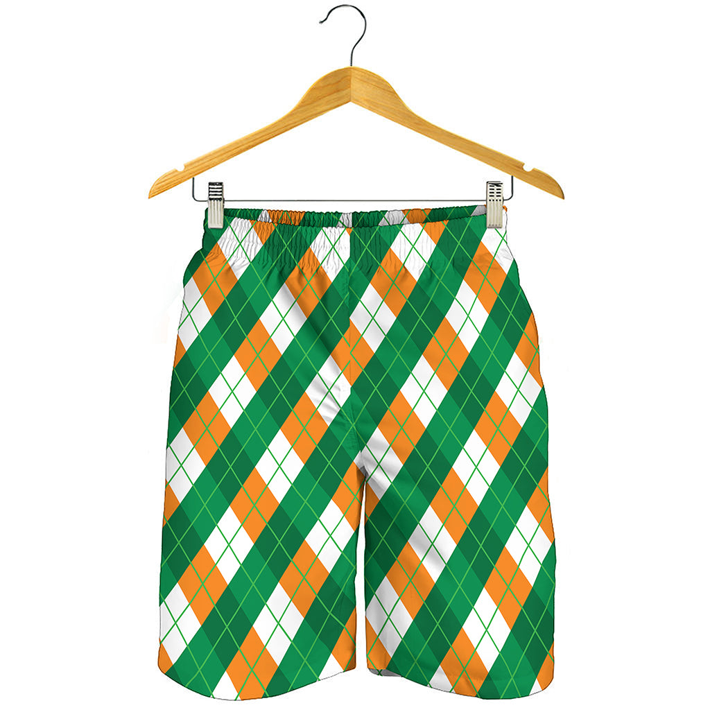 Irish Argyle Pattern Print Men's Shorts