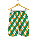 Irish Argyle Pattern Print Men's Shorts