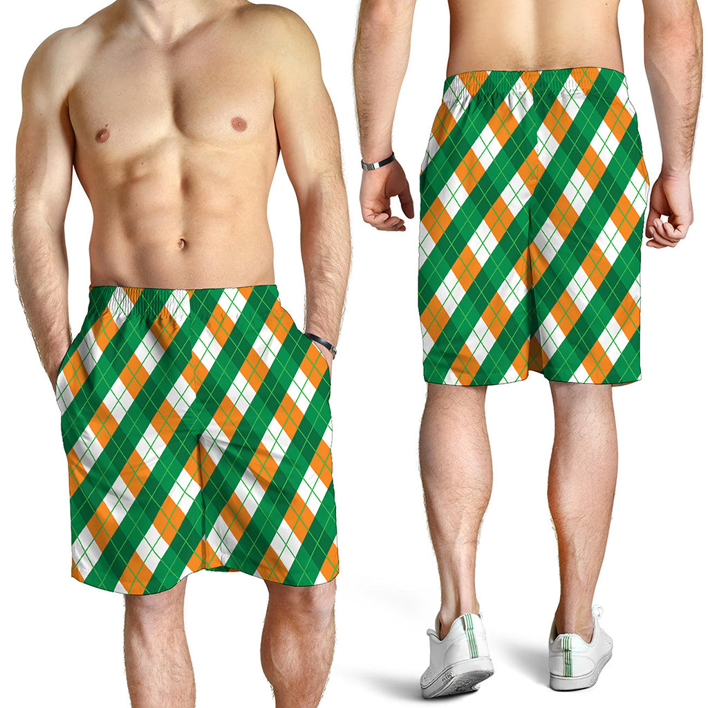 Irish Argyle Pattern Print Men's Shorts