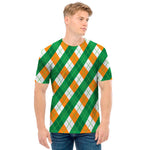 Irish Argyle Pattern Print Men's T-Shirt