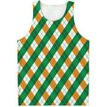 Irish Argyle Pattern Print Men's Tank Top