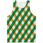 Irish Argyle Pattern Print Men's Tank Top