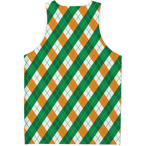 Irish Argyle Pattern Print Men's Tank Top