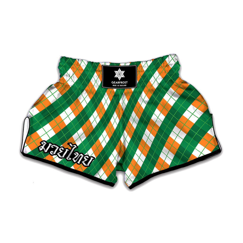 Irish Argyle Pattern Print Muay Thai Boxing Shorts