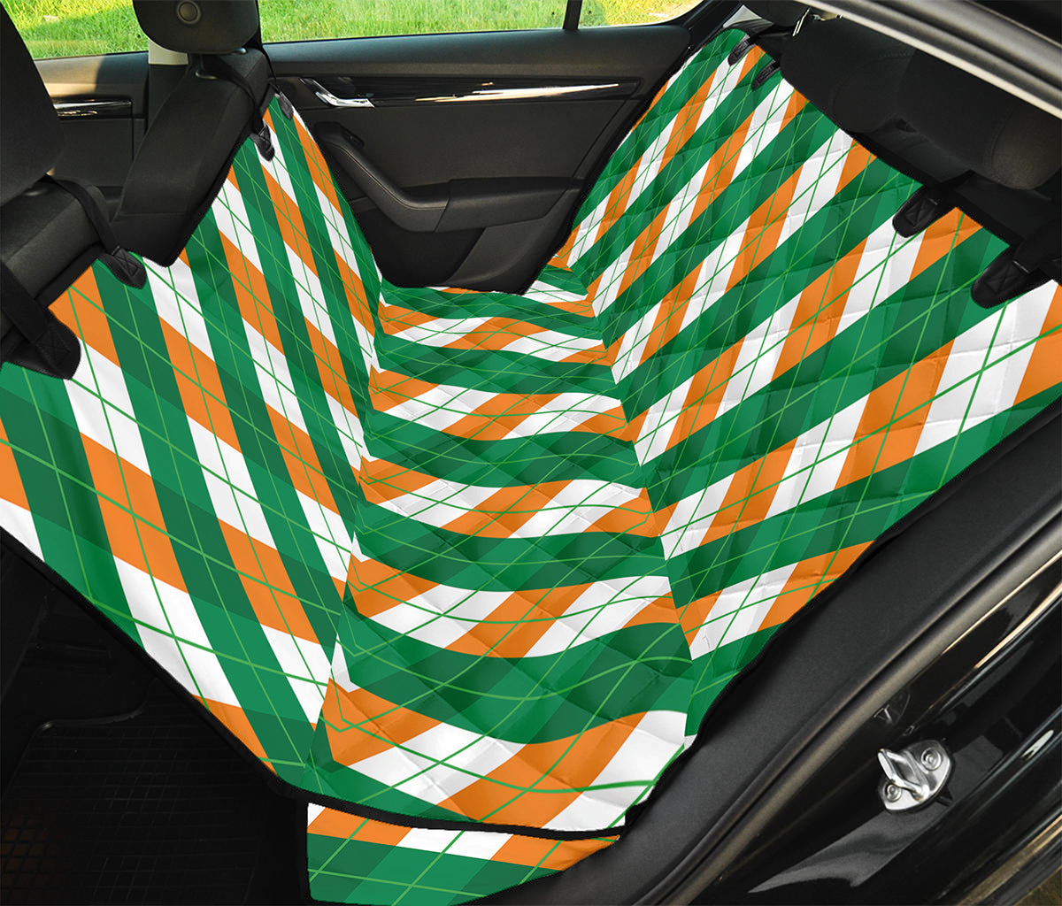 Irish Argyle Pattern Print Pet Car Back Seat Cover