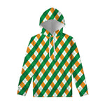 Irish Argyle Pattern Print Pullover Hoodie