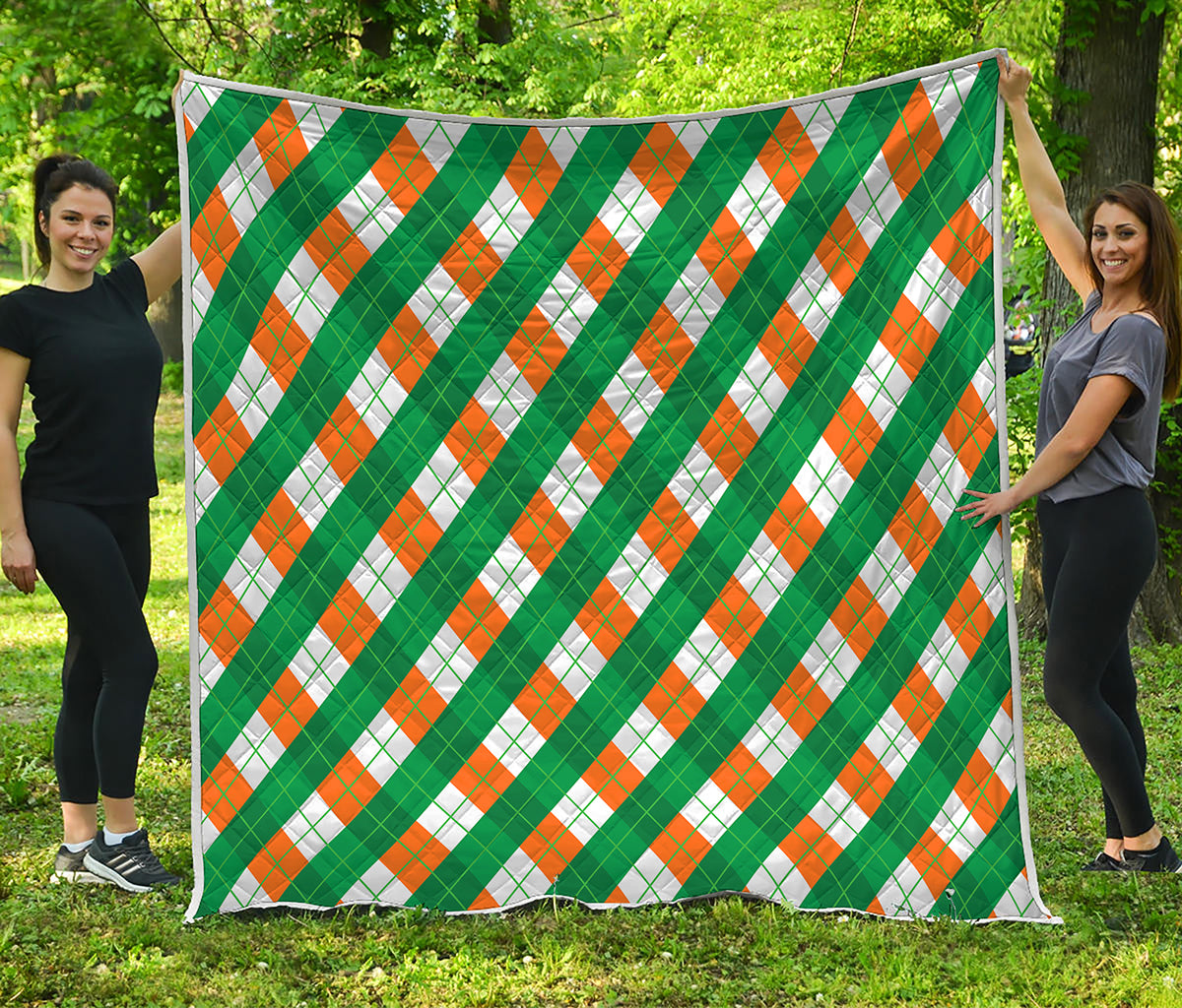 Irish Argyle Pattern Print Quilt