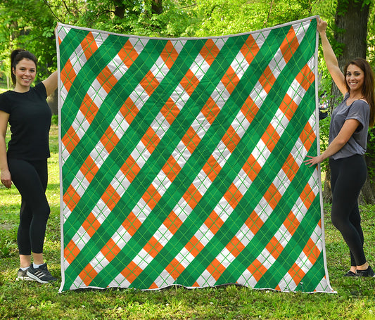 Irish Argyle Pattern Print Quilt