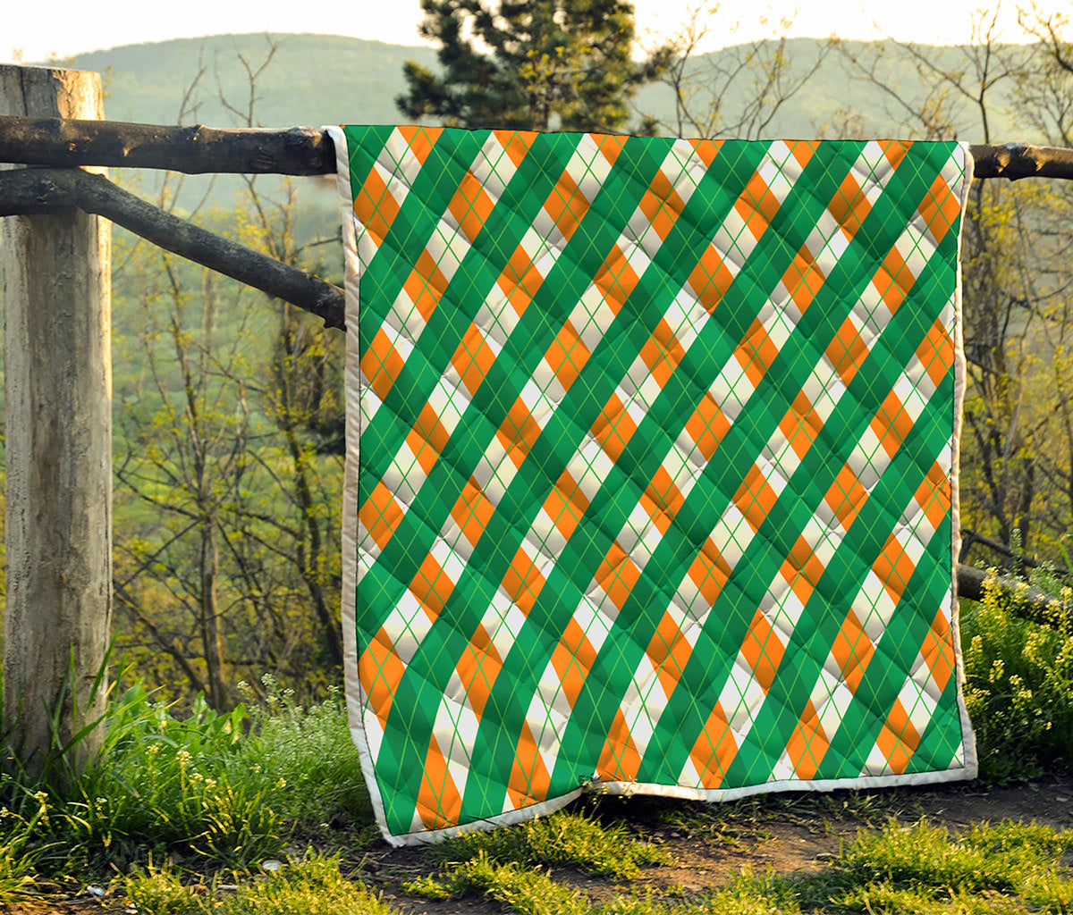 Irish Argyle Pattern Print Quilt
