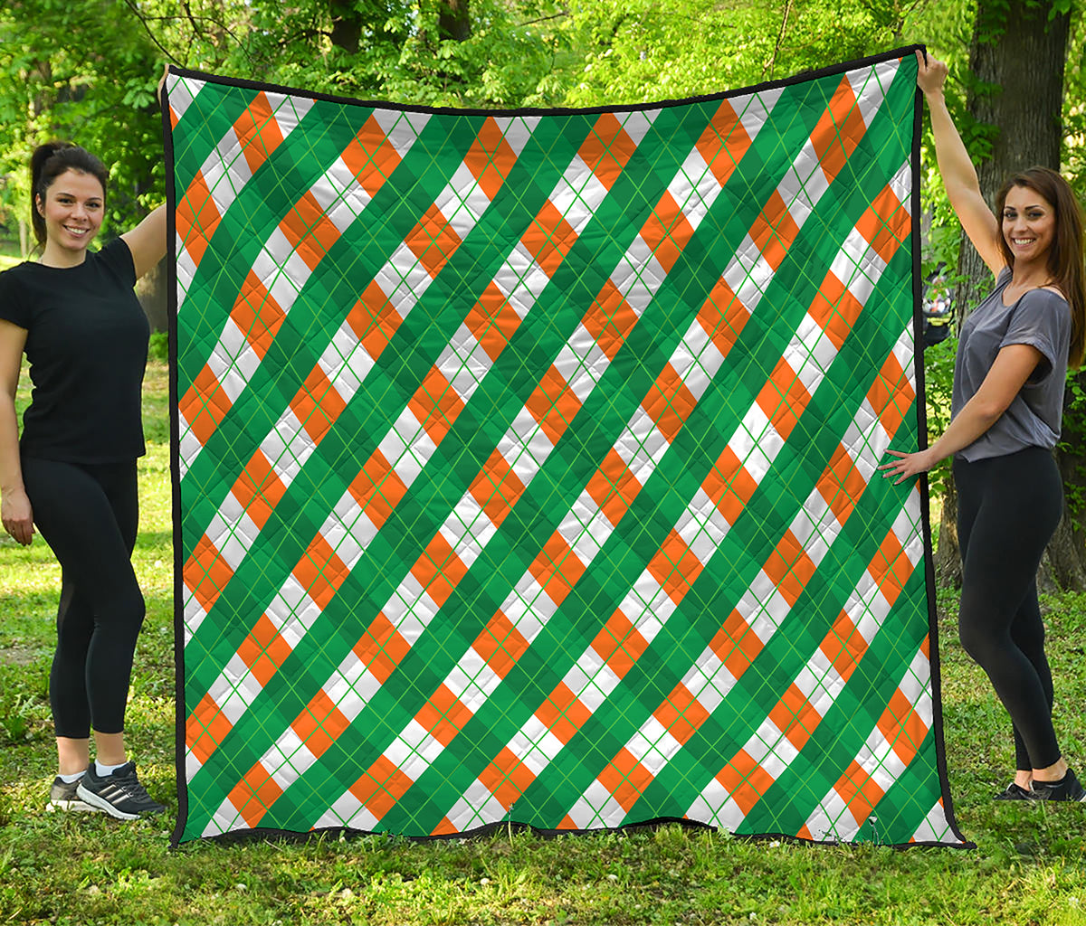 Irish Argyle Pattern Print Quilt