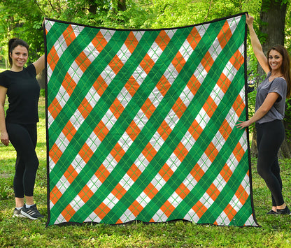 Irish Argyle Pattern Print Quilt