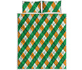 Irish Argyle Pattern Print Quilt Bed Set