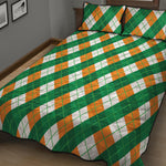 Irish Argyle Pattern Print Quilt Bed Set
