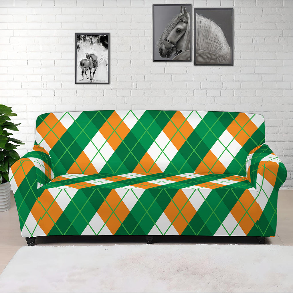 Irish Argyle Pattern Print Sofa Cover