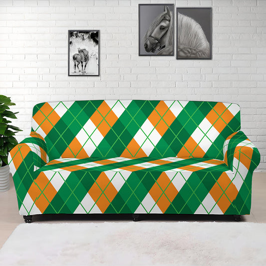 Irish Argyle Pattern Print Sofa Cover