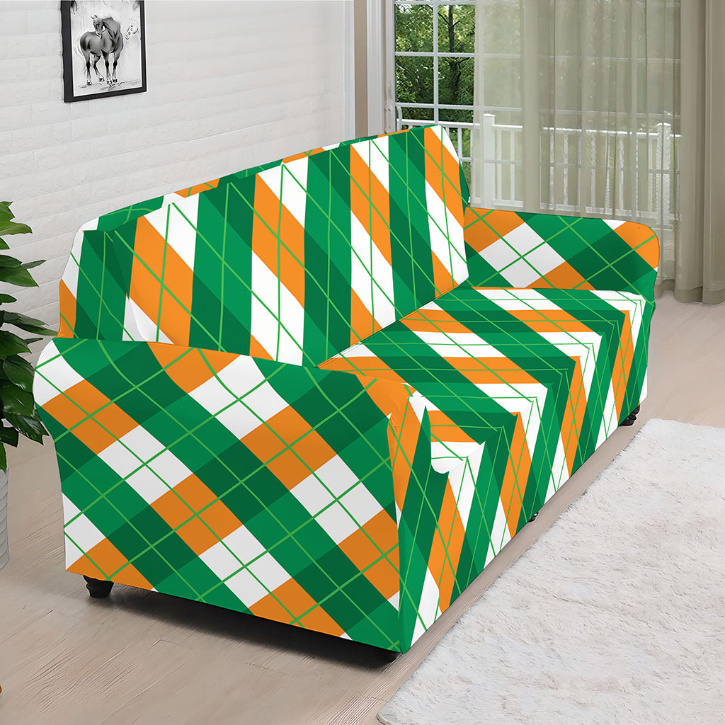 Irish Argyle Pattern Print Sofa Cover