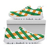 Irish Argyle Pattern Print White Sneakers