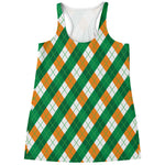 Irish Argyle Pattern Print Women's Racerback Tank Top