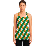 Irish Argyle Pattern Print Women's Racerback Tank Top