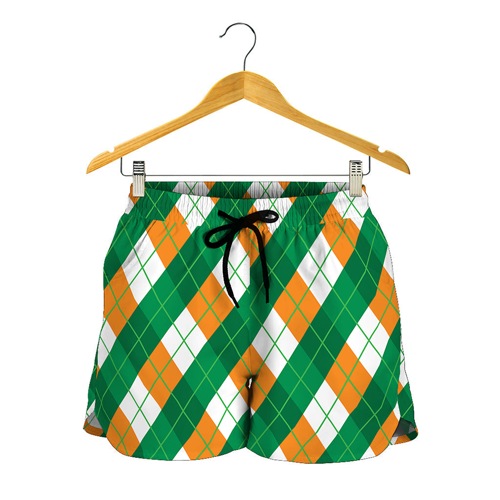 Irish Argyle Pattern Print Women's Shorts