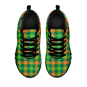 Irish Buffalo Check Pattern Print Black Sneakers