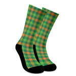 Irish Buffalo Check Pattern Print Crew Socks