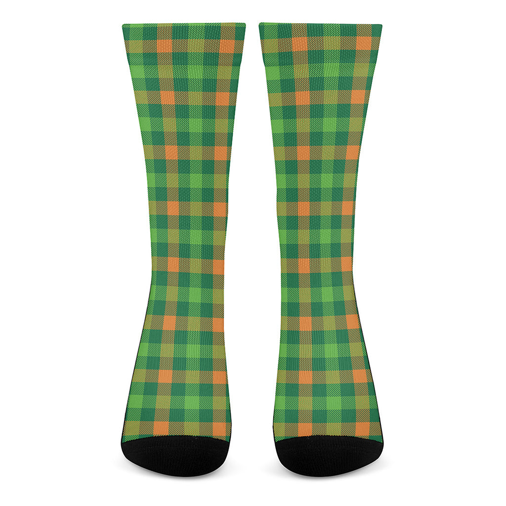 Irish Buffalo Check Pattern Print Crew Socks