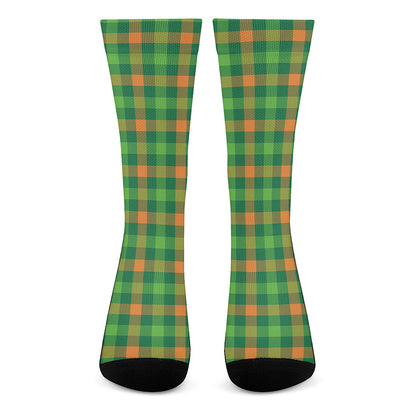 Irish Buffalo Check Pattern Print Crew Socks