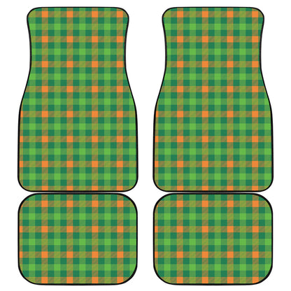 Irish Buffalo Check Pattern Print Front and Back Car Floor Mats