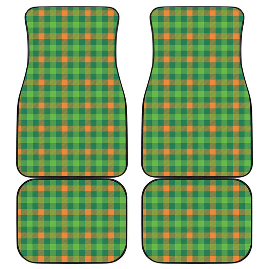 Irish Buffalo Check Pattern Print Front and Back Car Floor Mats