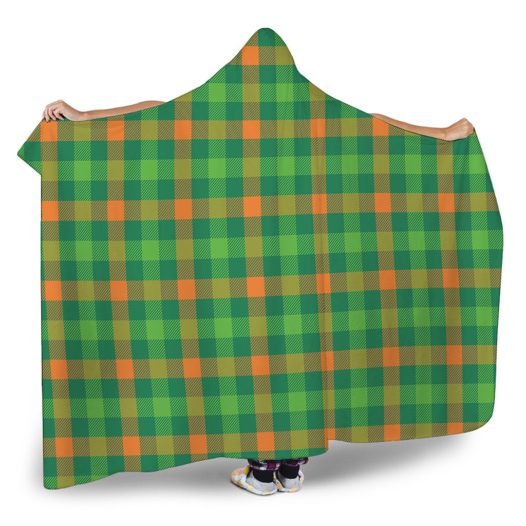 Irish Buffalo Check Pattern Print Hooded Blanket