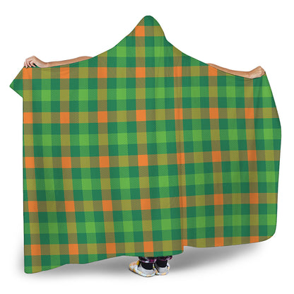 Irish Buffalo Check Pattern Print Hooded Blanket