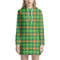 Irish Buffalo Check Pattern Print Pullover Hoodie Dress