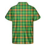Irish Buffalo Check Pattern Print Men's Short Sleeve Shirt