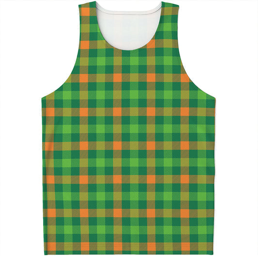 Irish Buffalo Check Pattern Print Men's Tank Top
