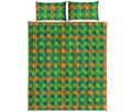 Irish Buffalo Check Pattern Print Quilt Bed Set