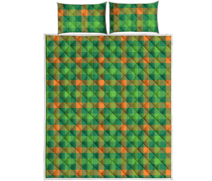 Irish Buffalo Check Pattern Print Quilt Bed Set