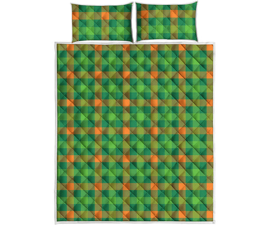 Irish Buffalo Check Pattern Print Quilt Bed Set