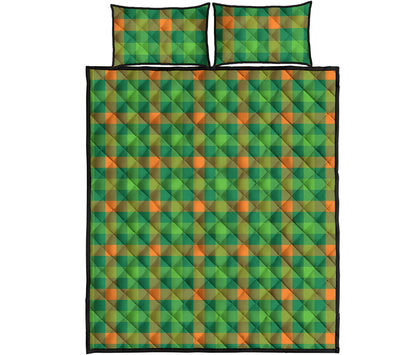 Irish Buffalo Check Pattern Print Quilt Bed Set