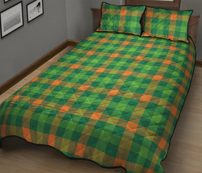 Irish Buffalo Check Pattern Print Quilt Bed Set