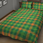 Irish Buffalo Check Pattern Print Quilt Bed Set