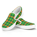 Irish Buffalo Check Pattern Print White Slip On Sneakers